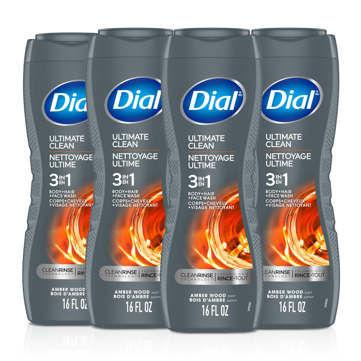 Dial Men 3 in 1 Body Wash Amber Wood front view