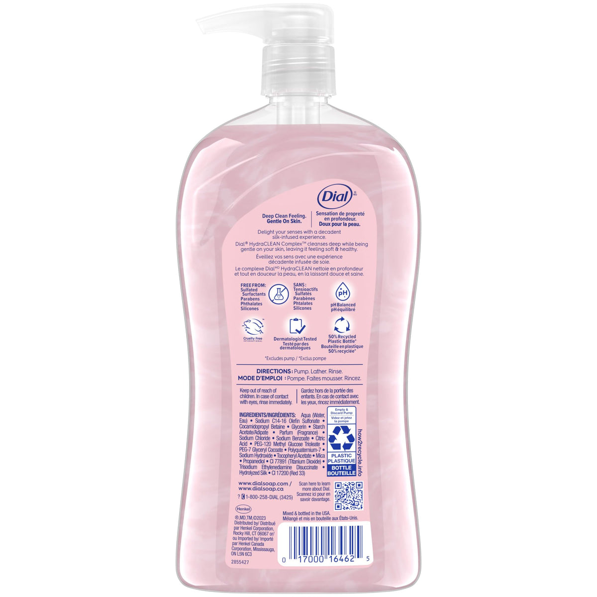 Dial Pamper & Indulge Silk & Magnolia Body Wash in a bathroom setting
