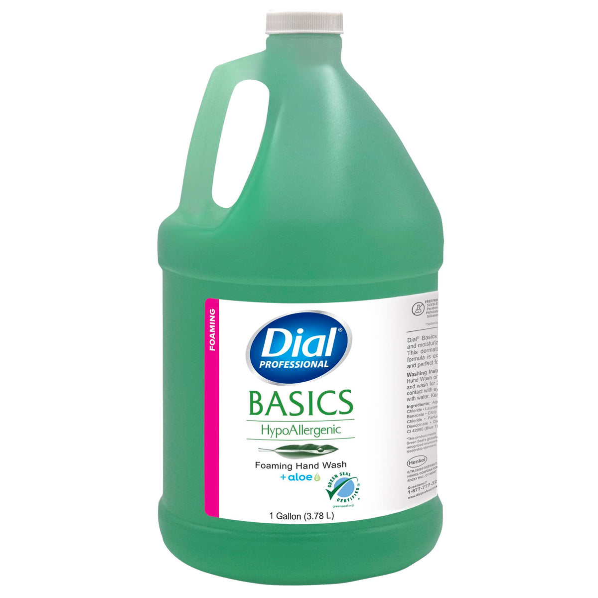 Dial Professional Basics Hypoallergenic Foaming Hand Wash front view 128 Fl Oz