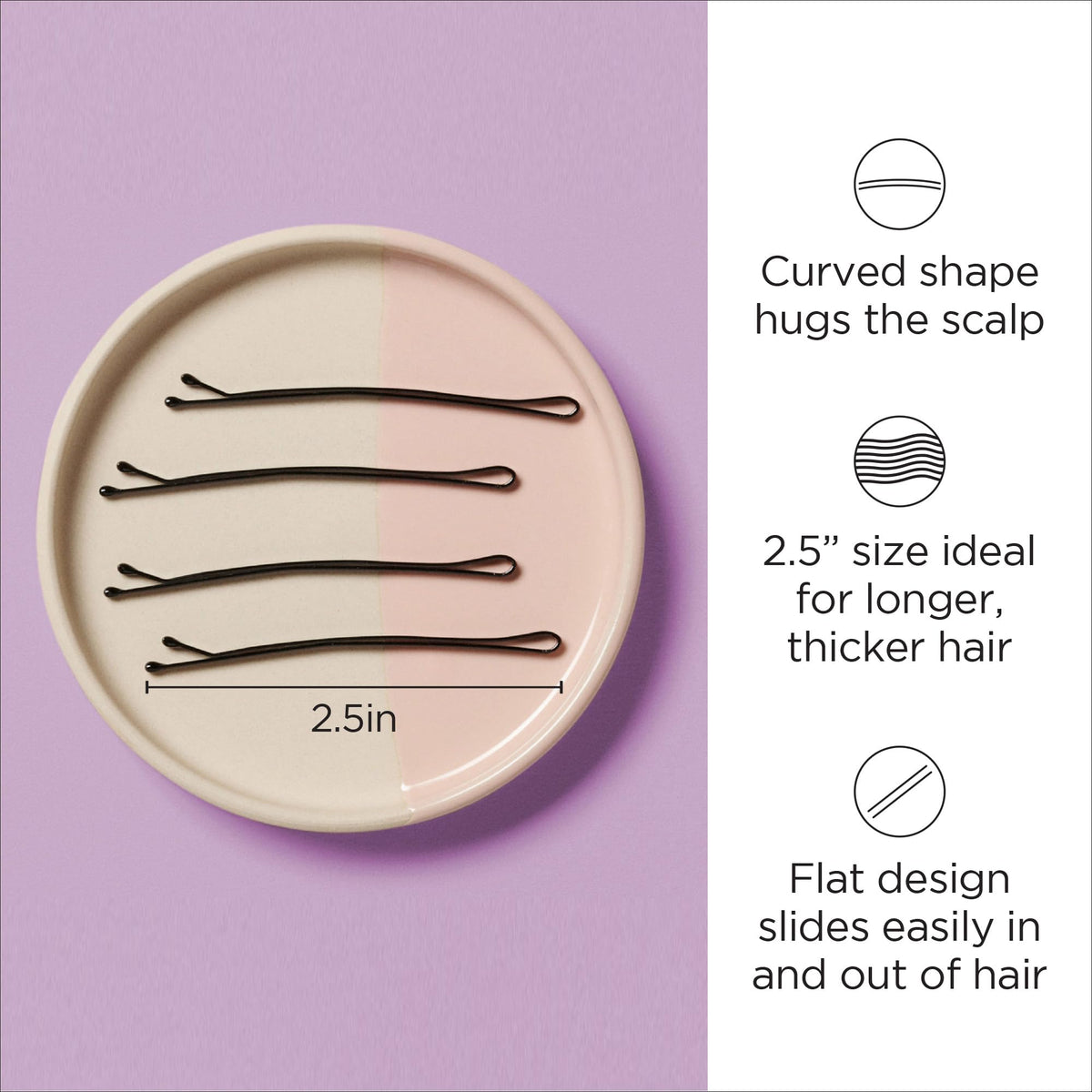 Diane 40-count black bobby pins in packaging
