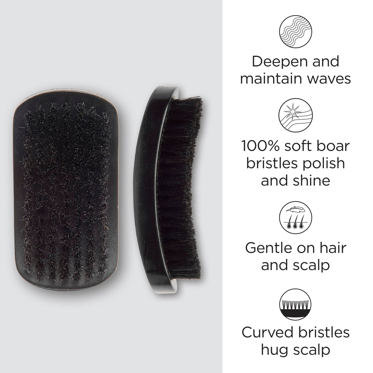 Diane Boar Bristle Brush curved design close-up