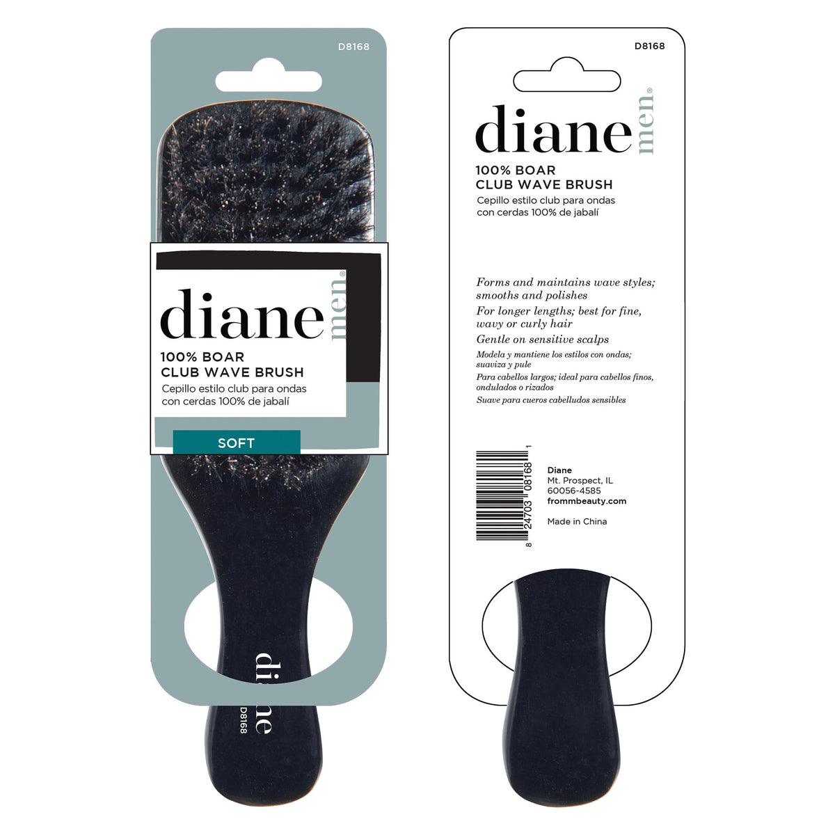 Diane Boar Bristle Club Brush close-up of bristles