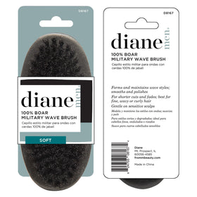 Diane Boar Bristle Military Brush back view highlighting wood base