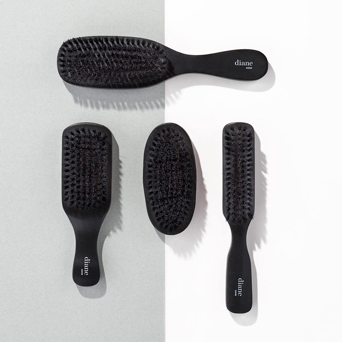 Diane Boar Bristle Wave Brush side view highlighting its 7 rows