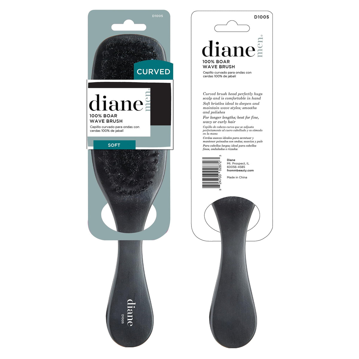 Diane Boar Curved Wave Brush close-up of bristles