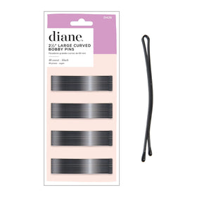 Diane Curved Black Bobby Pins 2.5-inch front view