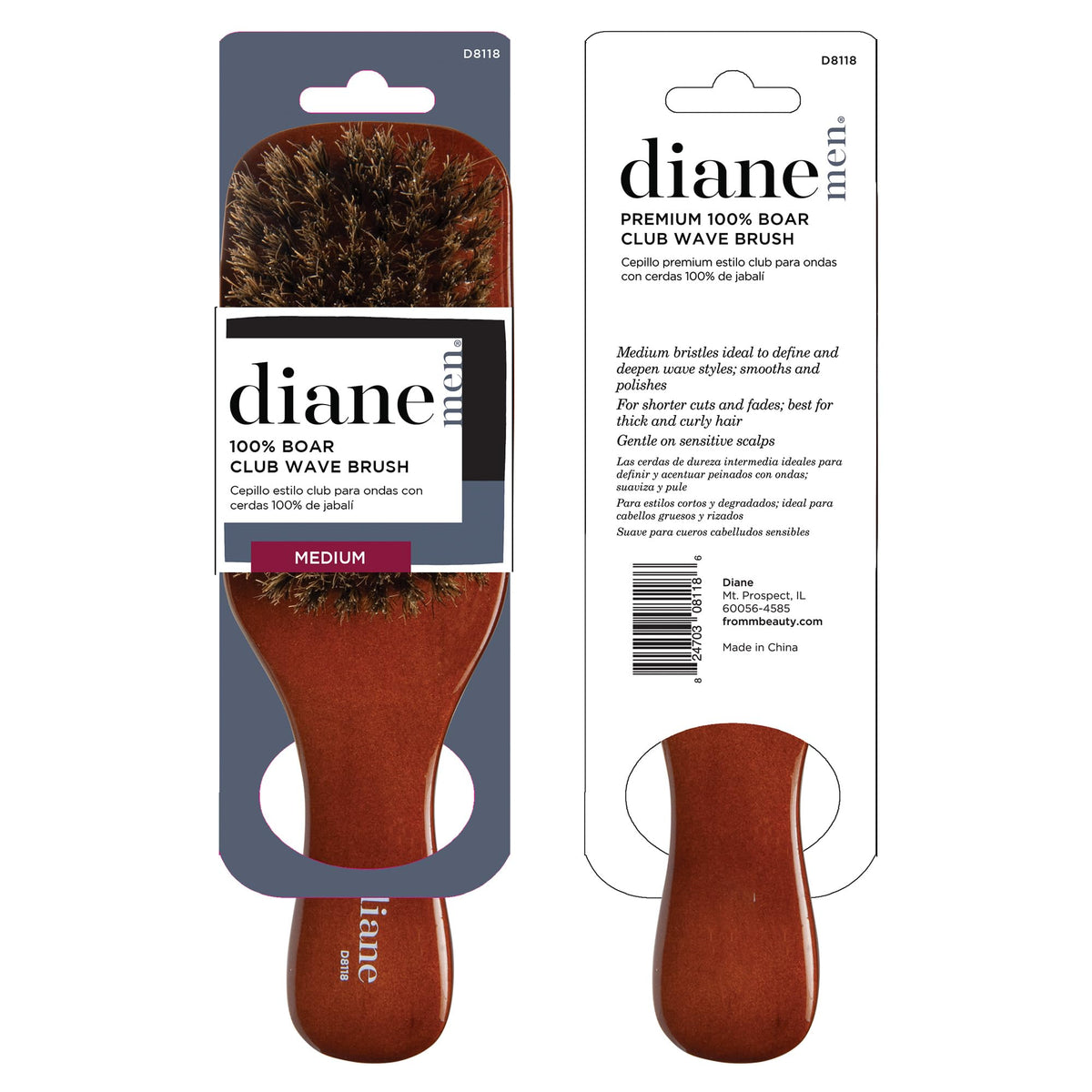 Diane Premium Boar Bristle Brush packaging