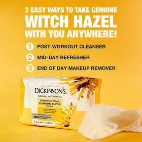 Dickinson's Witch Hazel Cleansing Cloths with aloe feature