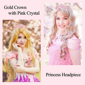 Didder Gold Purple Rhinestone Tiara Crown side view