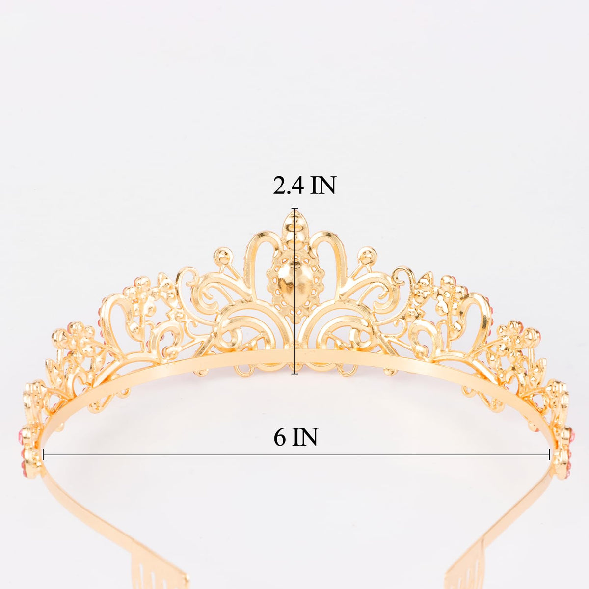 Didder Gold Purple Rhinestone Tiara detail close-up