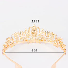 Didder Gold Purple Rhinestone Tiara detail close-up