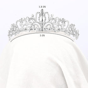 Didder Silver Crystal Tiara Crown Headband on a model