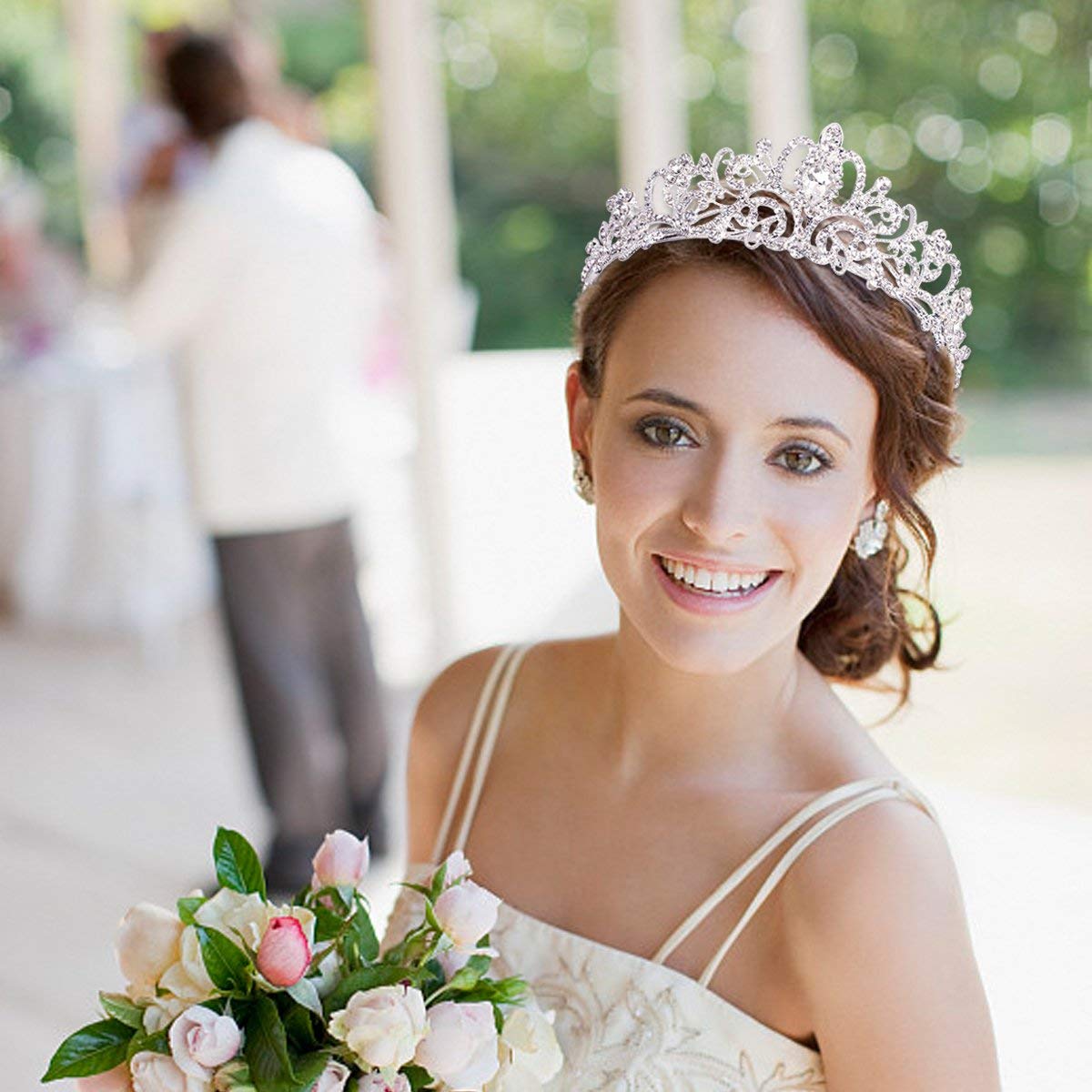 Didder Silver Crystal Tiara Crown Headband packaging
