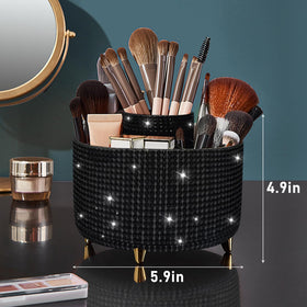Diesisa Bling Diamond 360° Makeup Brush Holder with makeup brushes inside