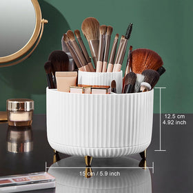 Diesisa Makeup Brush Holder Organizer on bathroom countertop