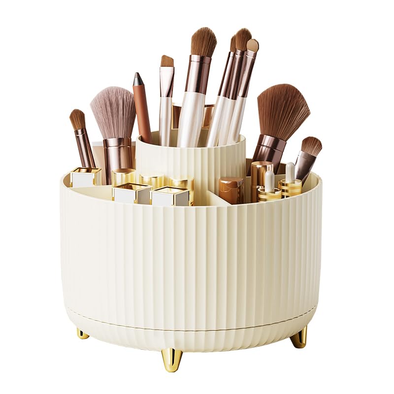 Diesisa Makeup Brush Holder Organizer with assorted makeup items