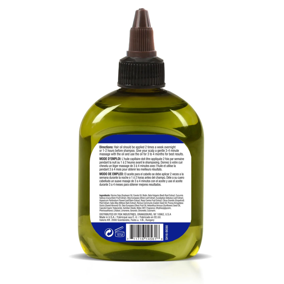 Difeel Biotin Hair Oil Blend 7.1 oz back view