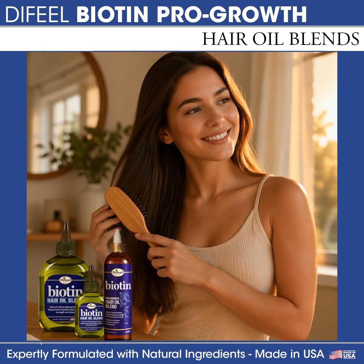 Difeel Biotin Hair Oil Blend lifestyle scene