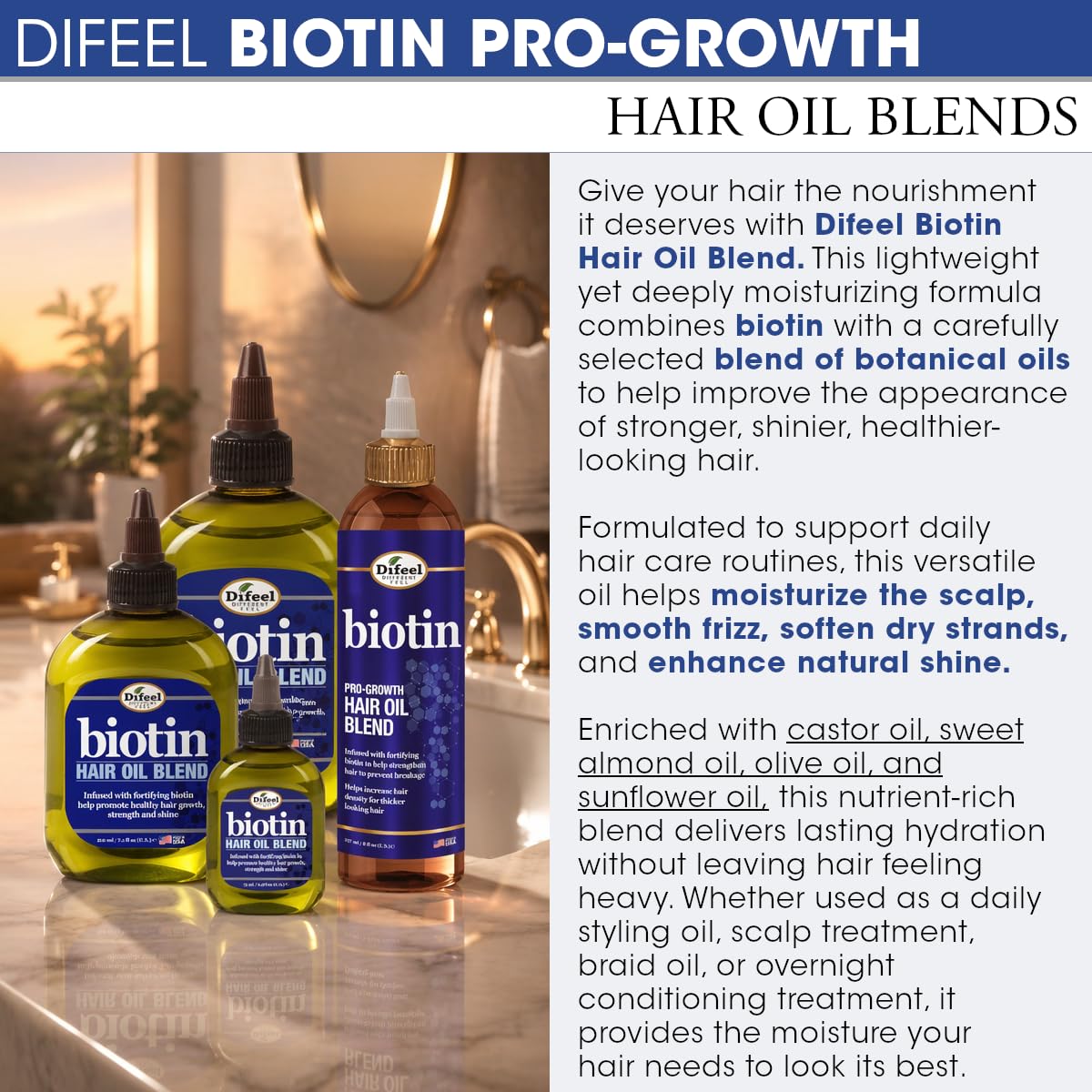 Difeel Biotin Hair Oil Blend packaging