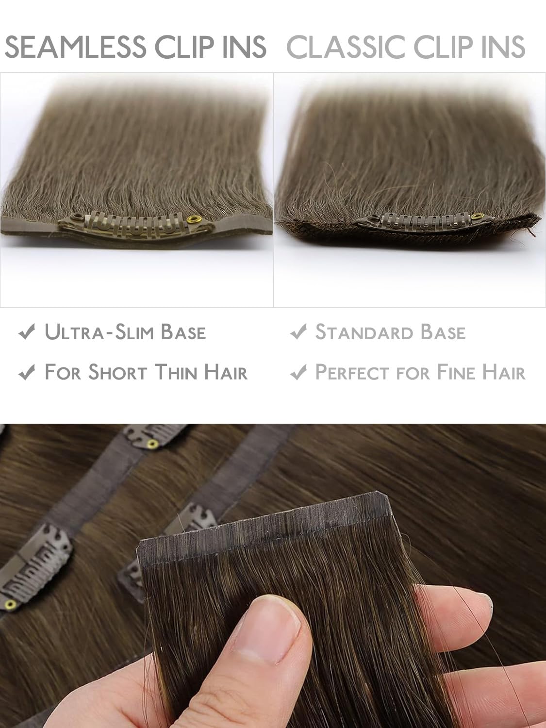 Different angles of Wennalife Clip In Hair Extensions