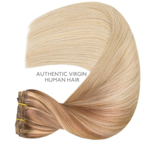 Different angles of Wennalife clip in hair extensions in natural light