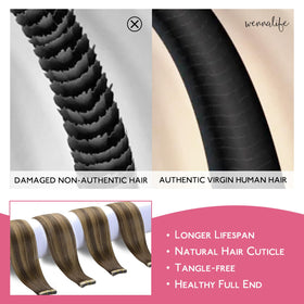 Different angles of Wennalife Tape in Hair Extensions