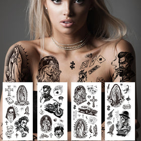 Different body parts showcasing XIYOKA Temporary Tattoos