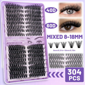 Different curl types of lashes in QUAFFLY kit