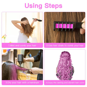 Different hair styles created using MSDADA Hair Chalk Comb