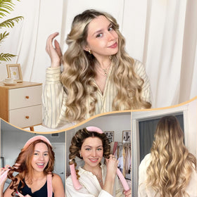 Different hairstyles achieved with YANIBEST Heatless Hair Curler