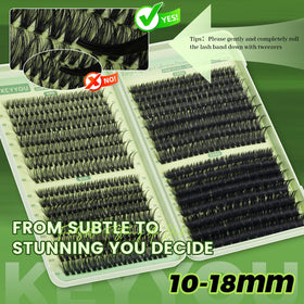 Different lash densities from KEYYOU Lash Clusters Kit