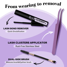 Different lash styles created with B&Qaugen clusters