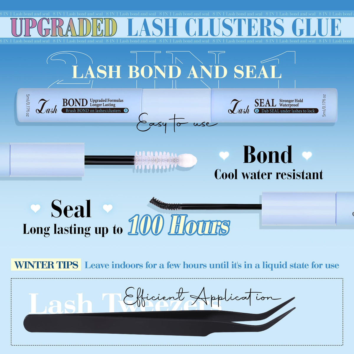 Different lash styles created with CORUSCATE lash clusters