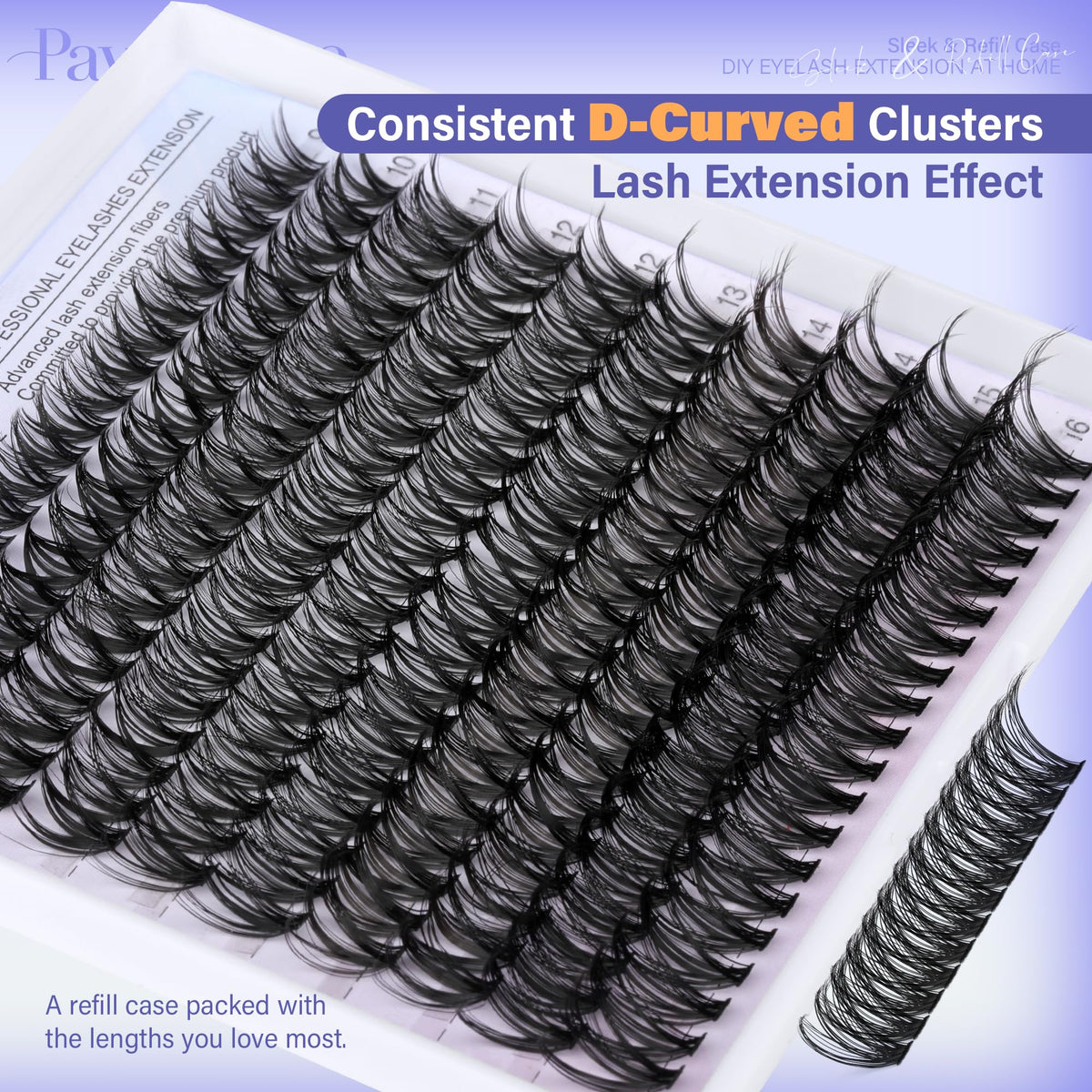 Different lash styles created with Pawotence Lash Clusters