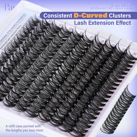 Different lash styles created with Pawotence Lash Clusters