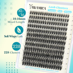 Different lash styles created with Yawamica clusters
