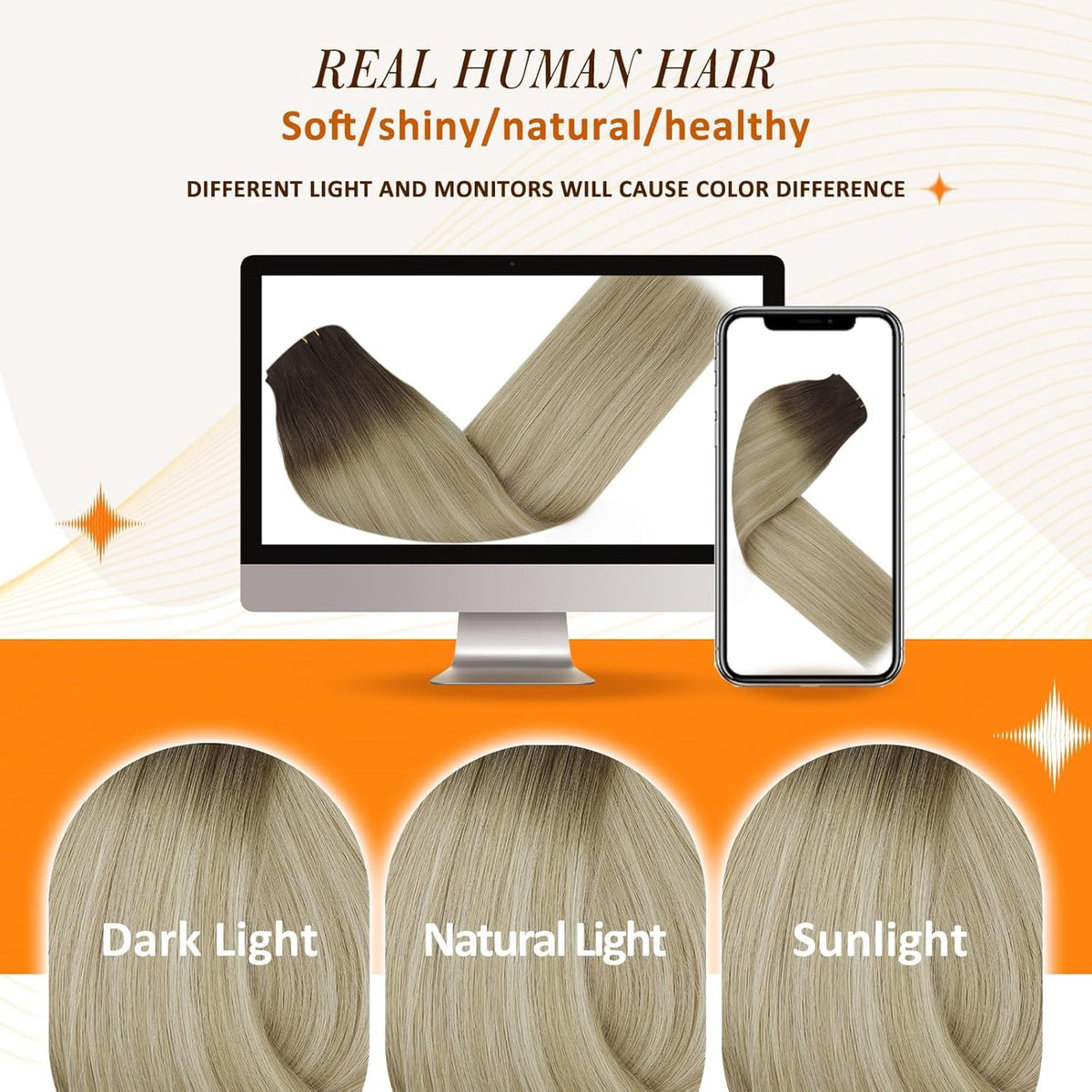 Different lengths of Full Shine Clip-In Hair Extensions