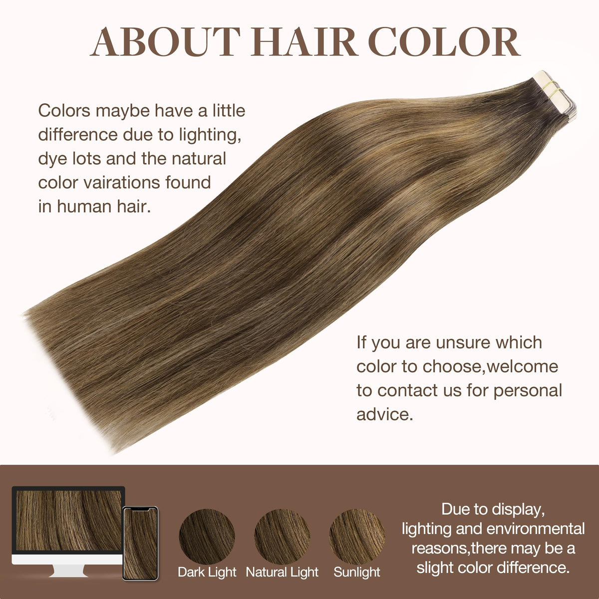 Different lengths of GOO GOO Tape in Hair Extensions displayed