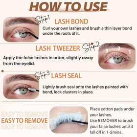 Different lengths of TOOCHUNAG lash clusters for variety