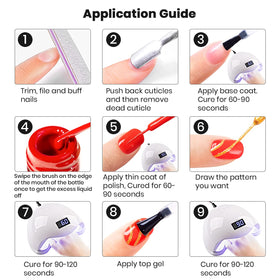 Different nail art designs created with RARJSM Gel Liner