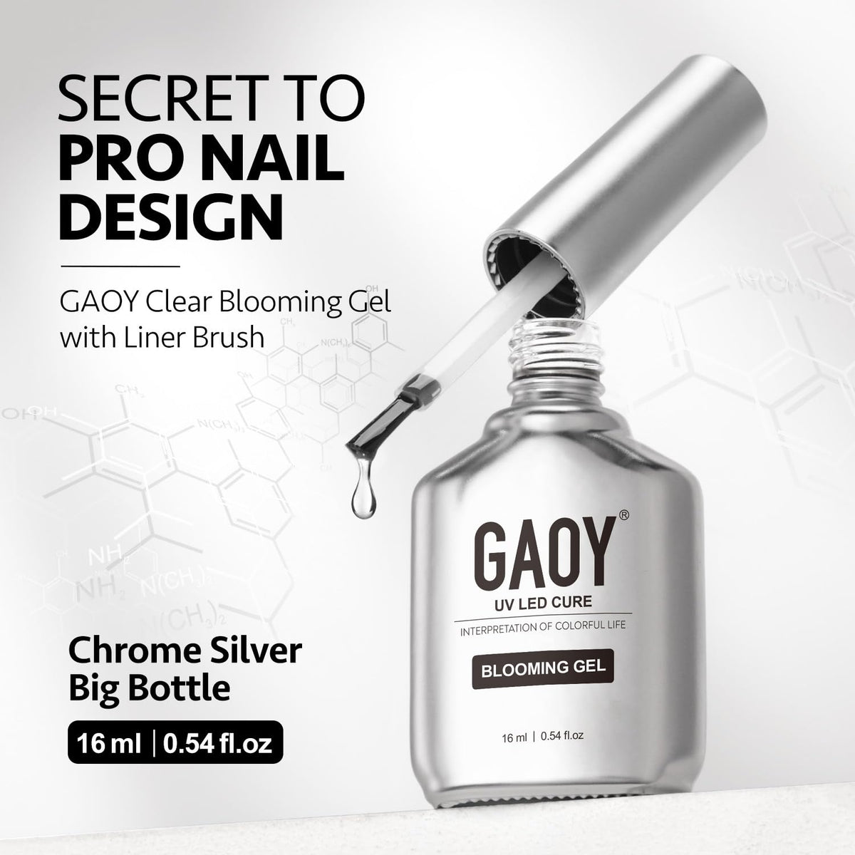 Different nail art patterns made with GAOY Nail Blooming Gel