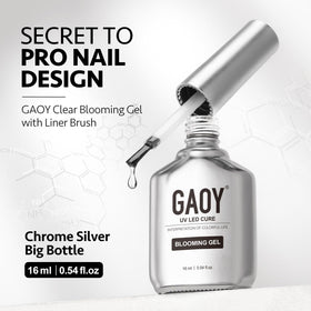 Different nail art patterns made with GAOY Nail Blooming Gel