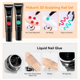 Different nail designs made with Makartt 3D Nail Gel