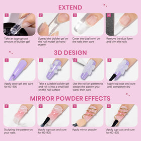Different nail designs using SUPWEE 3D Nail Gel