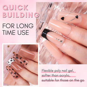 Different nail shapes created with Makartt Poly Nail Gel