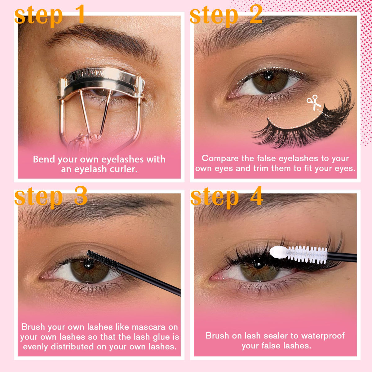 Different pairs of ALICROWN Mink Lashes arranged in the kit