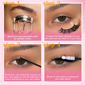 Different pairs of ALICROWN Mink Lashes arranged in the kit