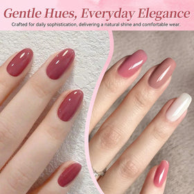 Different shades of Born Pretty pastel pink gel polish