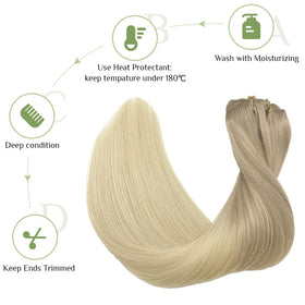 Different shades of DOORES hair extensions