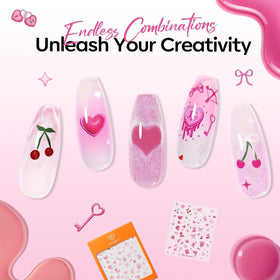 Different shades of modelones pink gel polish displayed